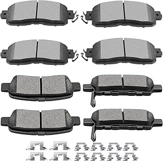 Brake Pads Kits Front Semi-Metal Rear Ceramic 8pcs Fit for 2013 2014 2015 2016 2017 for Nissan Altima