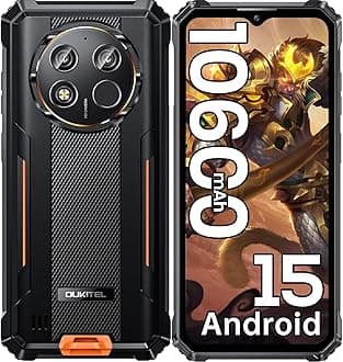 OUKITEL WP28E Rugged Smartphone 2025-10600mAh Mobile Phones, 16GB+64GB/1TB, 6.52" Display Rugged Phone with 13MP Camera, IP68/IP69K Waterproof Phone, 4G Dual SIM Android 14 Phones/NFC/OTG/GPS -Orange