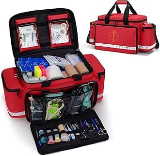 Emergency Responder Trauma Bag Empty, Professional First Aid Kits Storage Medical Bag with Inner Dividers and Anti-Scratch Bottom, Ideal for EMT, EMS, Paramedics, Bag ONLY-Patented Design