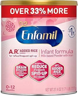 Enfamil A.R. Infant Formula, Proven to Reduce Reflux & Spit-Up in 1 Week, with Iron, DHA for Brain Development, Probiotics for Digestive & Immune Health, Powder Can, 27.4 Oz