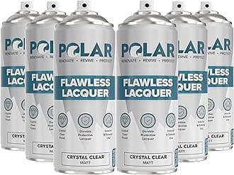 – Polar Flawless Lacquer Spray - Protective Coating for Wood, Ceramic, Glass, Plastic & Metal - Scratch Resistant & UV Protection - Primer for DIY, Interior & Exterior - Matt Finish - Clear - 6x400ml