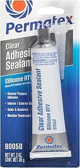 Permatex Clear RTV Silicone Adhesive Sealant Clear,3 oz,80050