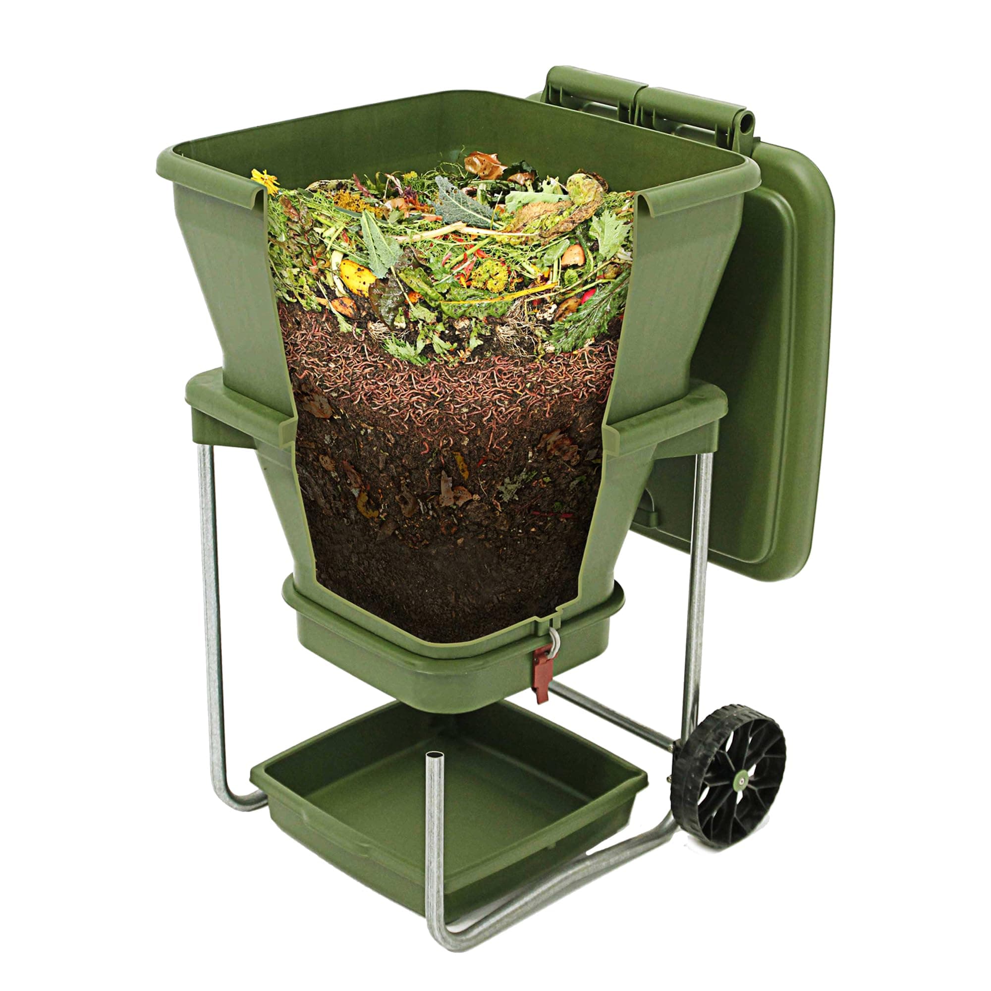 Worm Farm Compost - Continuous Flow Through Vermi Composter for Worm Castings, Worm Tea Maker, Indoor/Outdoor, 20 gallons