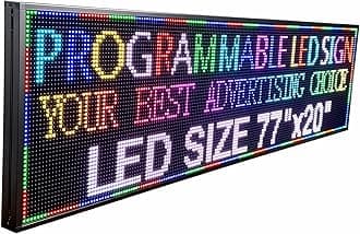 P10(77"*20") Outdoor Open Programmable Scrolling Led Sign Custom Wifi Led Signs For Wall Digital Signage Message Board Business Signs Board For Outside Advertising Sign Screen Panel