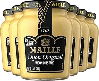 Mustard, Dijon Originale No Added Sulfites, 7.5 oz, 6 Count (Packaging may vary)
