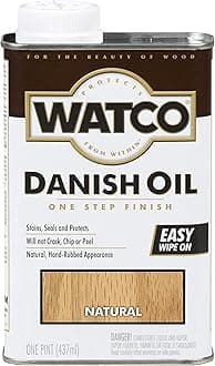 Rust-Oleum Watco 242219 Danish Oil Wood Finish, Low VOC, Pint, Natural