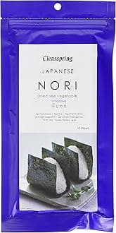 Clearspring Untoasted Japanese Dried Sea Vegetable Nori Sheets 25 grams (Pack of 3)