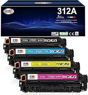 4 Pack Replacement for HP 312A Toner Cartridges for HP LaserJet Pro MFP M476dn M476dw M476nw Printer Ink (Black, Cyan, Magenta, Yellow)