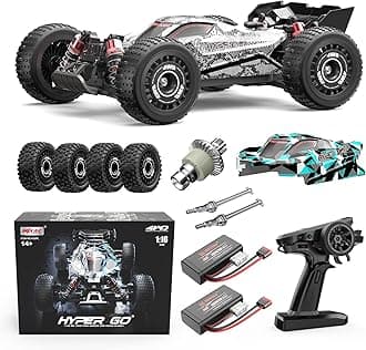 - H16PL 1/16 RTR Fast Brushless RC Buggy for Adults, Max 38 mph RC Truck, 4WD High Speed Racing Car with 2S 2000 mAh Battery for RC Basher