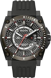 Men's Icon 3-Hand Calendar Watch with Black Polyurethane Strap, Precisionist, Luminous Markers, 300M WR