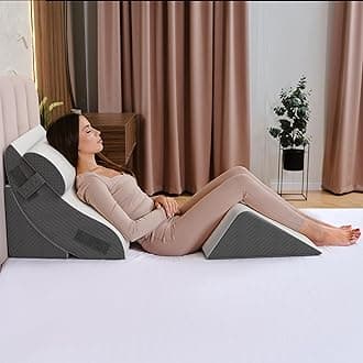 Kolbs Bed Wedge Pillow Chic Jacquard Cover for Sleeping and Acid Reflux, Heartburn (4 Piece Wedge Set)