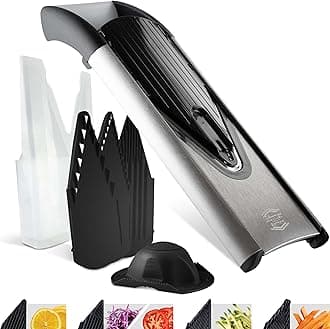 - Borner V6 Exclusive Line V-Mandoline Slicer 8-in-1 Pro-Set, Stainless Steel Vegetable Cutter with Safety Insert, Slice Insert, 2 Blade Inserts