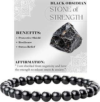 Black Obsidian - Strength - 6mm Beaded Bracelets for Women Handmade Semi Precious Natural Stone Stretch Elastic Jewelry Yoga Protection Gifts