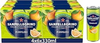 San Pellegrino Pompelmo Sparkling Grapefruit Beverage Italian Sparkling Drink, 11.16 fl oz / 330 ml, 24 Pack