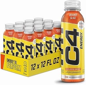 Energy Non-Carbonated Zero Sugar Energy Drink, Pre Workout Drink + Beta Alanine, Orange Slice, 12 Fl Oz (Pack of 12)
