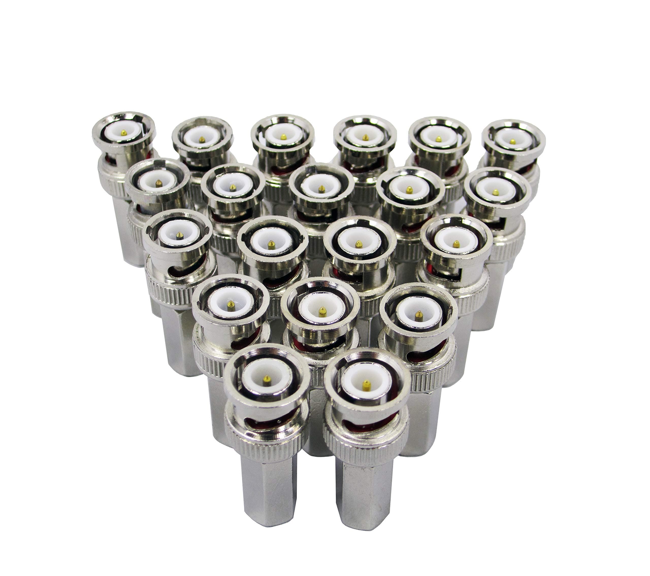 VIEWISECCTV Security Camera DC Power Plug Pigtail Cable (BNC Connector Male Twist-on RG-59 Coax Coaxial Cable Connector for Security Camera/Pack of 20)