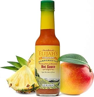 Elijah's Xtreme Pineapple-Mango Habanero Hot Sauce, Gourmet Hot Sauce Fresh Fruit for Vibrant Flavour and Roasted Yellow Habanero Peppers for Heat