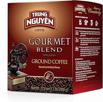 TRUNG NGUYEN LEGEND GOURMET BLEND Premium Roasted Ground Coffee - Chocolate and Fruity Flavor by Robusta & Arabica Coffee Beans Blend - French Roast with Low Acidity (500g/Box)