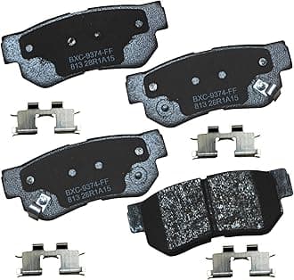 Bendix Premium SBC813 Ceramic Rear Brake Pads for Select Models Hyundai Azera, Elantra, Santa Fe, Sonata, Tucson, XG300, XG350, Kia Amanti, Magentis, Optima, Sportage