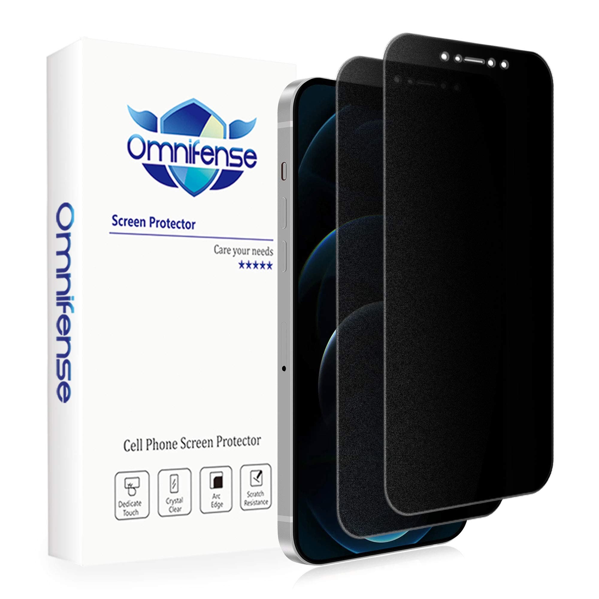 Matte Privacy Screen Protector Designed for iPhone 12 Pro or iPhone 12 (6.1") Non-Tempered Glass, 2 Way Anti Spy Privacy Protection Anti Glare Anti Fingerprint, 2 Pack