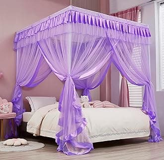 Purple Canopy Bed Curtains