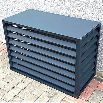 Privacy Screen Enclosure Decorative Screen, Outdoor Aluminum Alloy Air Conditioner Cover with Topper Cover, Freestanding Louvered Space Divider, Patio Furniture Covers Pool Pump Barrier Fence