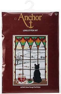 Anchor Maia Winter Through The Window Long Stitch Kit Stitched in Cotton Floss, 8 by 6-Inch