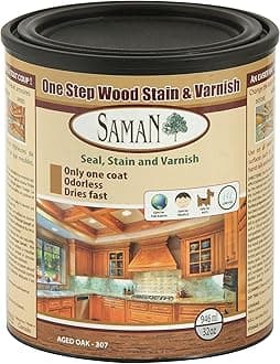 SamaN SAM-307-1L 1-Quart Interior Stain for Fine Wood for Seal, Stain and Varnish, Aged Oak