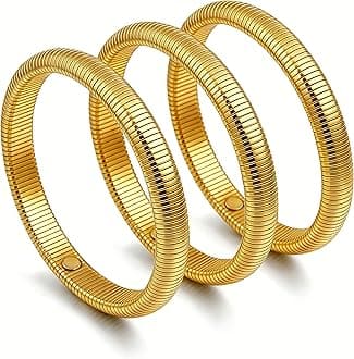 18K Gold Plated Bracelets for Women Gold Bangles for Women Chunky Bangle Bracelets for Women Bracelets Stack Tarnish Free Bangle Set of 3 for Women Accessories for Her Gifts
