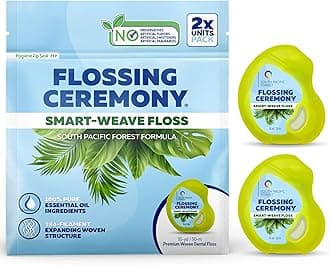 Expending Woven Dental Floss | Smart-Weave Floss | Vegan | Natural | Non-Toxic & PFAS Free | Eucalyptus & Manuka | Hilo Dental para Dientes | 200 Days Pack (55 Yds x 2 Units)