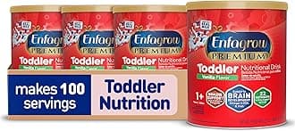 Premium Toddler Milk Nutritional Drink, Enfagrow Toddler Drink, Try Our Brain-Supporting Trio, Vanilla 32oz Can, Pack of 4