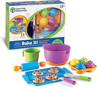 Learning Resources New Sprouts Bake It! 15 Pieces, Ages 18+ months Pretend Play Food for Toddlers, Toddler Toys, Baking Supplies for Kids