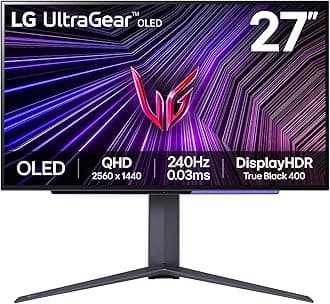27 inch Ultragear OLED QHD Gaming Monitor(2560 x 1440) 240Hz, 0.03ms, G-Sync Compatible, AMD FreeSync™, 1.5M:1 Contrast Ratio, HDR True Black 400, virtually Borderless,Height, Pivot,Tilt,27GS95QE