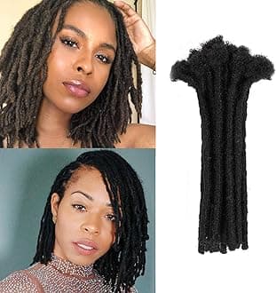 100% Human Hair Dreadlock Extensions for Men/Women 0.6cm Width Full Hand-made 6 Inch 100 Strands Permanent Locs Extensions Can be Dyed and Bleached