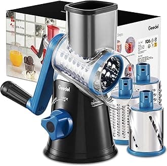 Geedel Slicer Julienne Vegetable Slicer Set (with 3 Interchangeable Blades) Grater Radish Grater Cheese Grater Multifunction Julienne Slicer Carrot