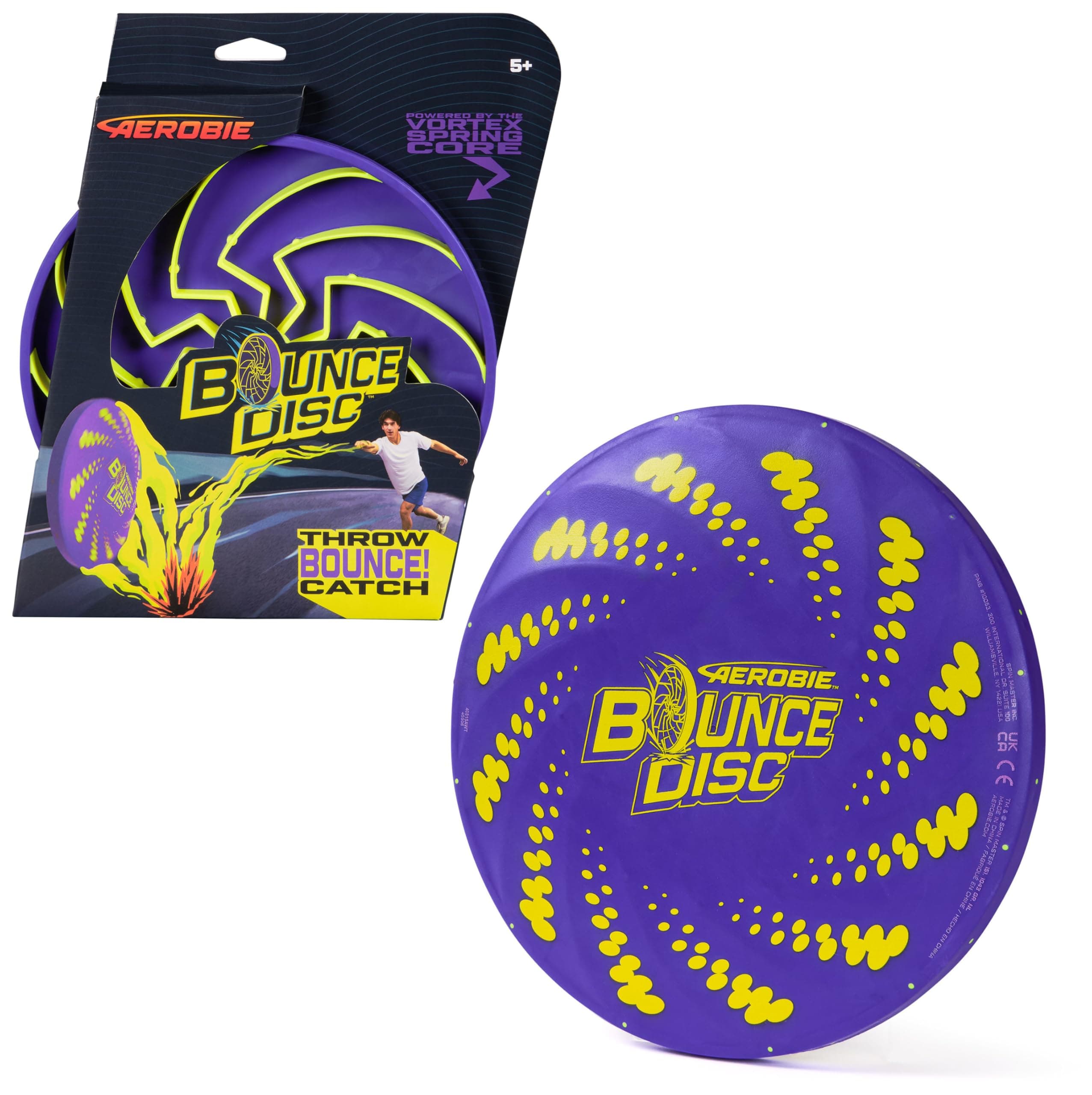 Bounce Disc, Throwing Disc Toy for Kids, Backyard Toys & Outdoor Games for Adults & Family, Ages 5 & Up
