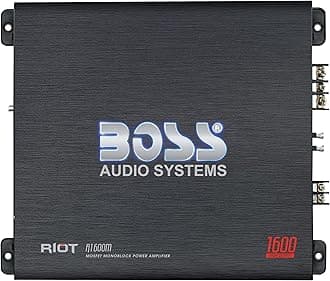 BOSS Audio Systems R1600M Monoblock Car Amplifier – 1600 W High Output, Low/High Level Inputs, Low Pass Crossover, Hook Up to Subwoofer for Bass