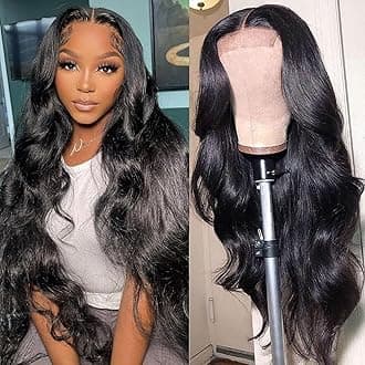 ZILING 20 Inch Body Wave Wear and Go Glueless Wigs Human Hair Pre Plucked Pre Cut with Baby Hair 200 Density 4x4 Lace Front Closure Wigs for Women