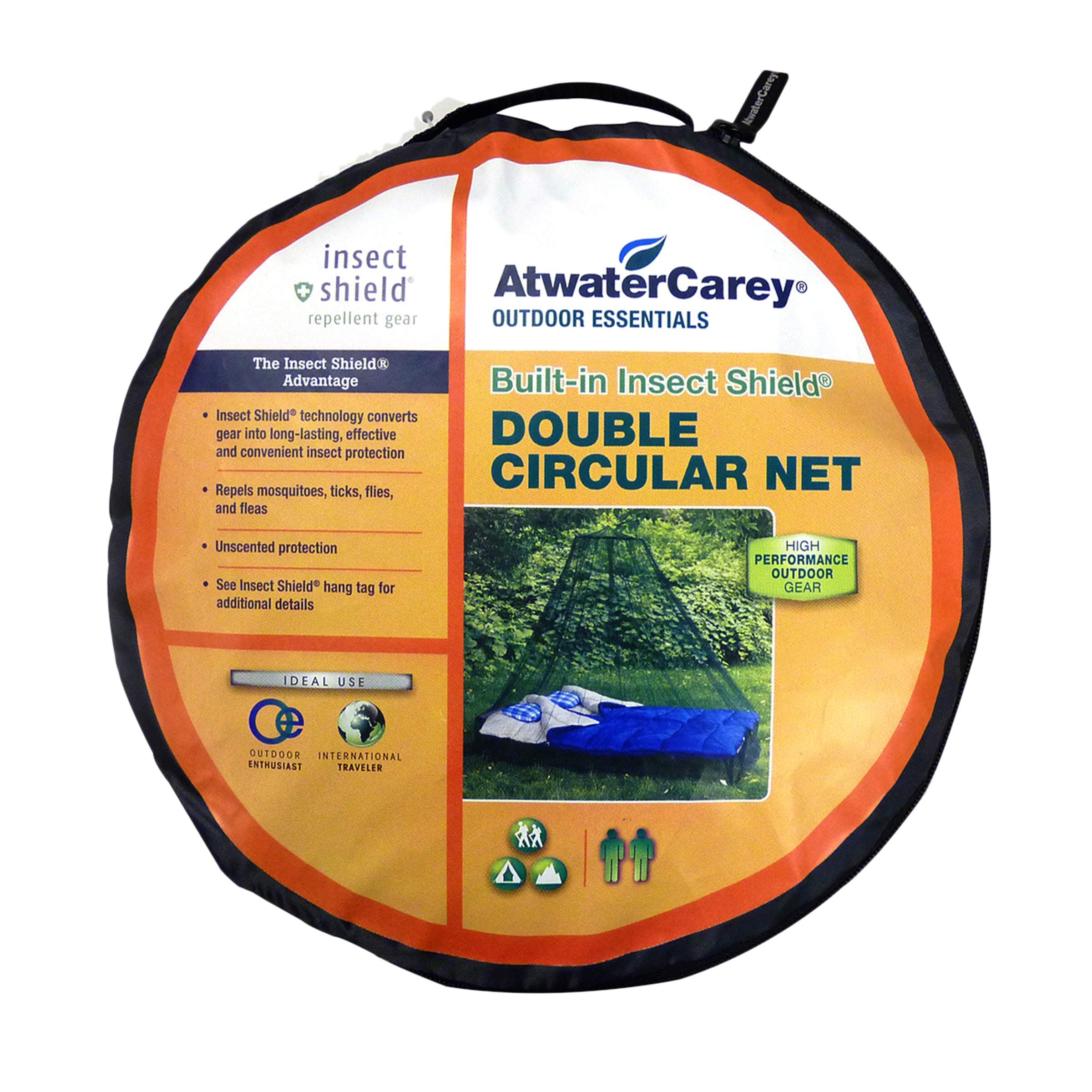 Atwater Carey Double Circular Bed Mosquito Net Treated with Insect Shield Permethrin Bug Repellent, Green Bed Net, One Size