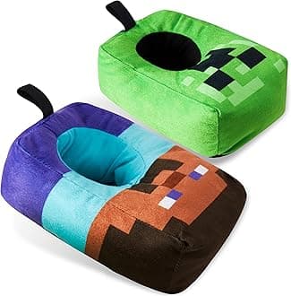 Minecraft Boys Slippers, Cozy Indoor House Shoes - Gamer Gifts for Boys