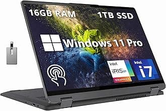 IdeaPad Flex 5 16"" 2-in-1 2.5K IPS Touchscreen Laptop, Intel Core i7-1255U, 16GB RAM, 1TB SSD, Backlit Keyboard, Fingerprint Reader, Win 11 Pro, Storm Grey, 32GB Hotface USB Card, Gray