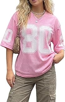 Womens Graphic Tees - Oversized Jersey Summer Top Jersey Top Coquette Clothes Y2k Streetwear Short Sleeve Shirts