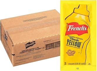 Classic Yellow Mustard Packets, 500 count - One 500 Count Individual Yellow Mustard Packets, Perfect Single-Serve Size for Delivery and Takeout Orders