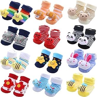 Kidbee Baby Organic Cotton Ankle Length Socks Cartoon (0-12 Months)