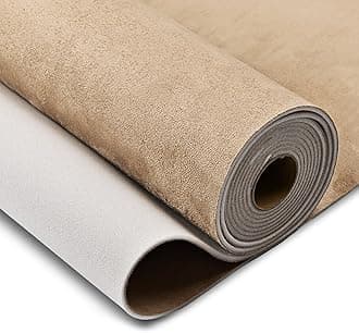 Suede Auto Headliner Fabric 120" L × 60" W with Foam Backing - Beige Interior Replacement Material for Car/Truck/SUV/RV Roof, Tube Packaging - Home Repair/DIY Headliner Material