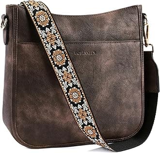 BOSTANTEN Crossbody Bags for Women Leather Handbags Hobo Shoulder Bags with Adjustable Colored Strap Coffee