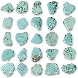 Coiris 25 Pcs Turquoise Gemstone Ultra-Small Irregular Shape Chips Stone Loose Beads for Jewelry Making(ZS-1134-XS)