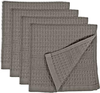 GILDEN TREE Waffle Towels Wash Cloths for Showering, Exfoliating Washcloth Face Towels, Quick Dry Towel Cotton Washcloths Set of 4, Classic Style (Stone)