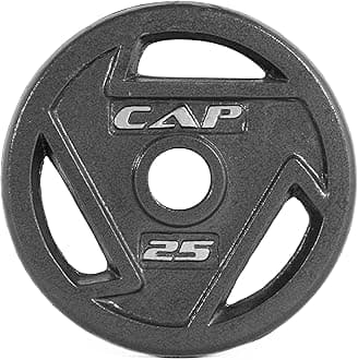 CAP 2-Inch Olympic Grip Weight Plate, 25 lb, Single Plate, Black