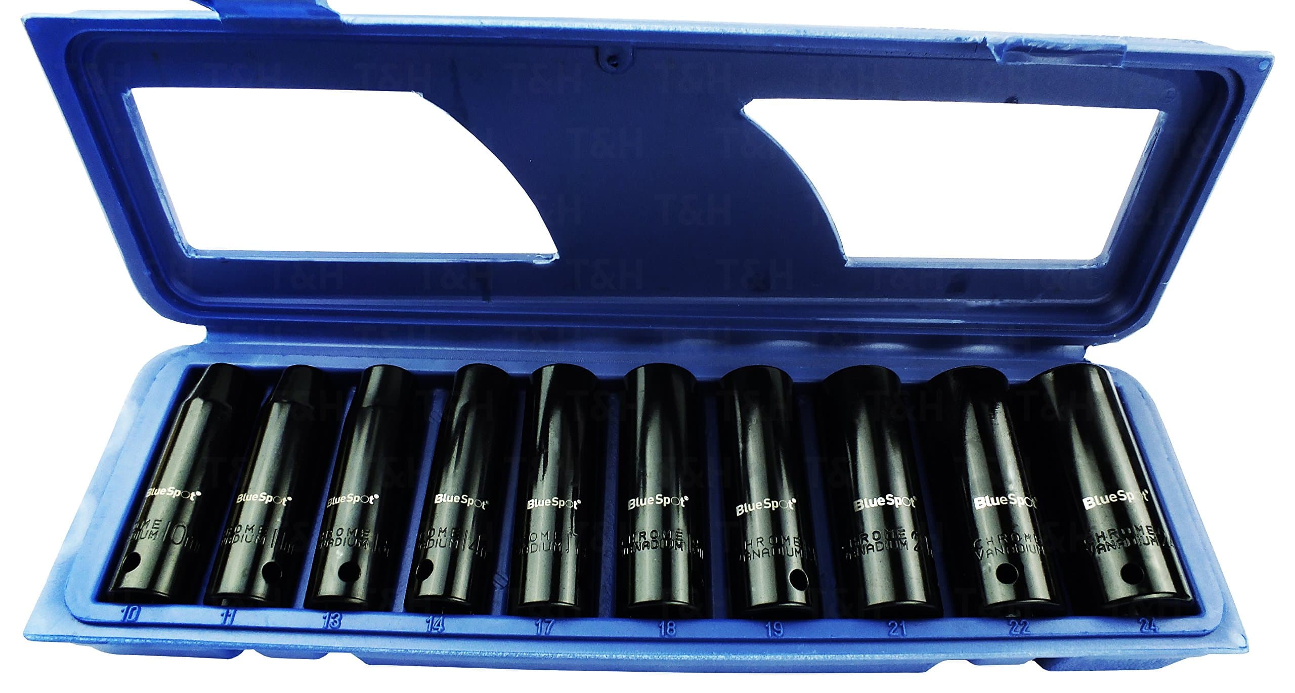 DEEP IMPACT Socket Set 1/2" Drive Long Reach Thin Wall Impact Sockets 10-24mm